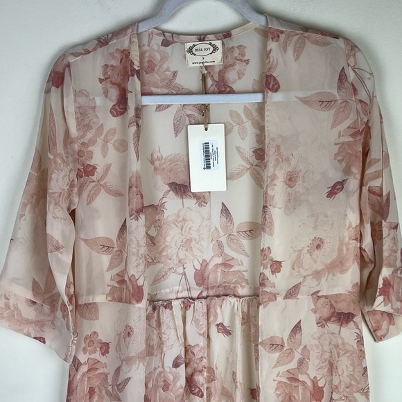 Joyfolie | Boho Romantic Cottagecore Festival Kathleen Duster Blush Floral | S - Picture 10 of 16
